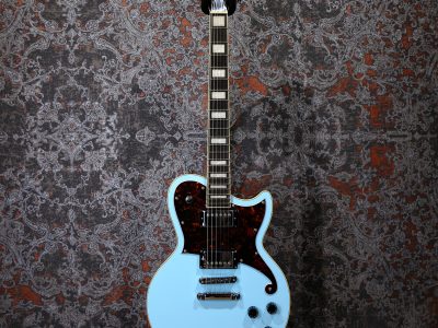 D'Angelico Premier Atlantic Sky Blue Top Mahogany Back