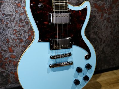 D'Angelico Premier Atlantic Sky Blue Top Mahogany Back