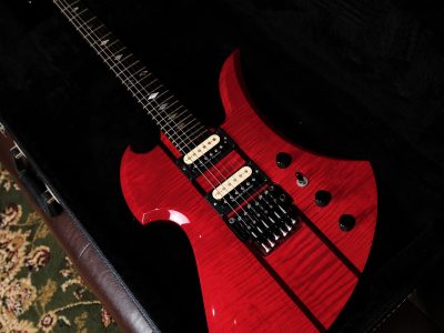 B.C.Rich USA Mockingbird SL Trans Red Slash Signature