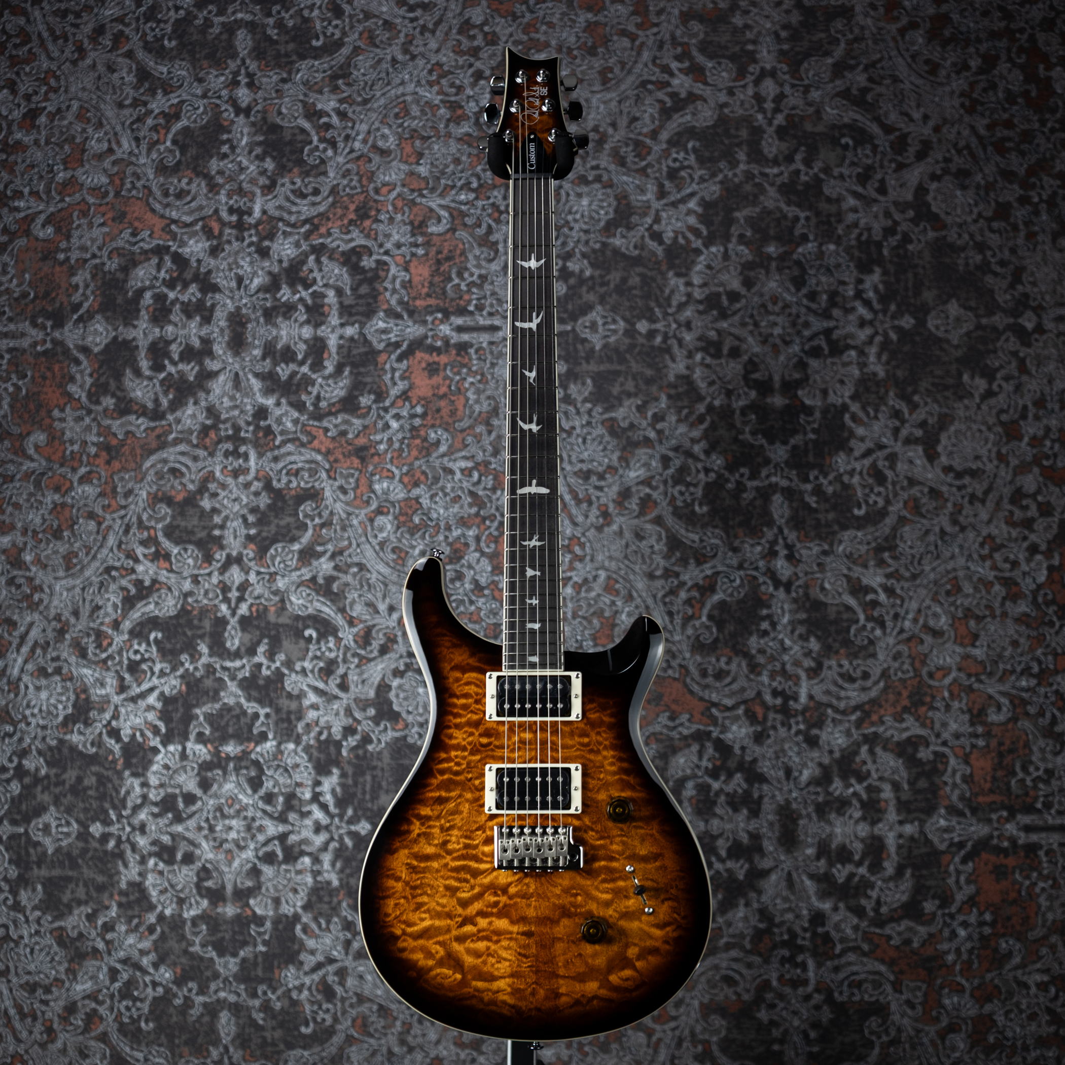 PRS 2025 SE Custom 24 Quilt Package Black Gold Sunburst