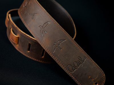 PRS Distressed Brown Leather Birds Strap