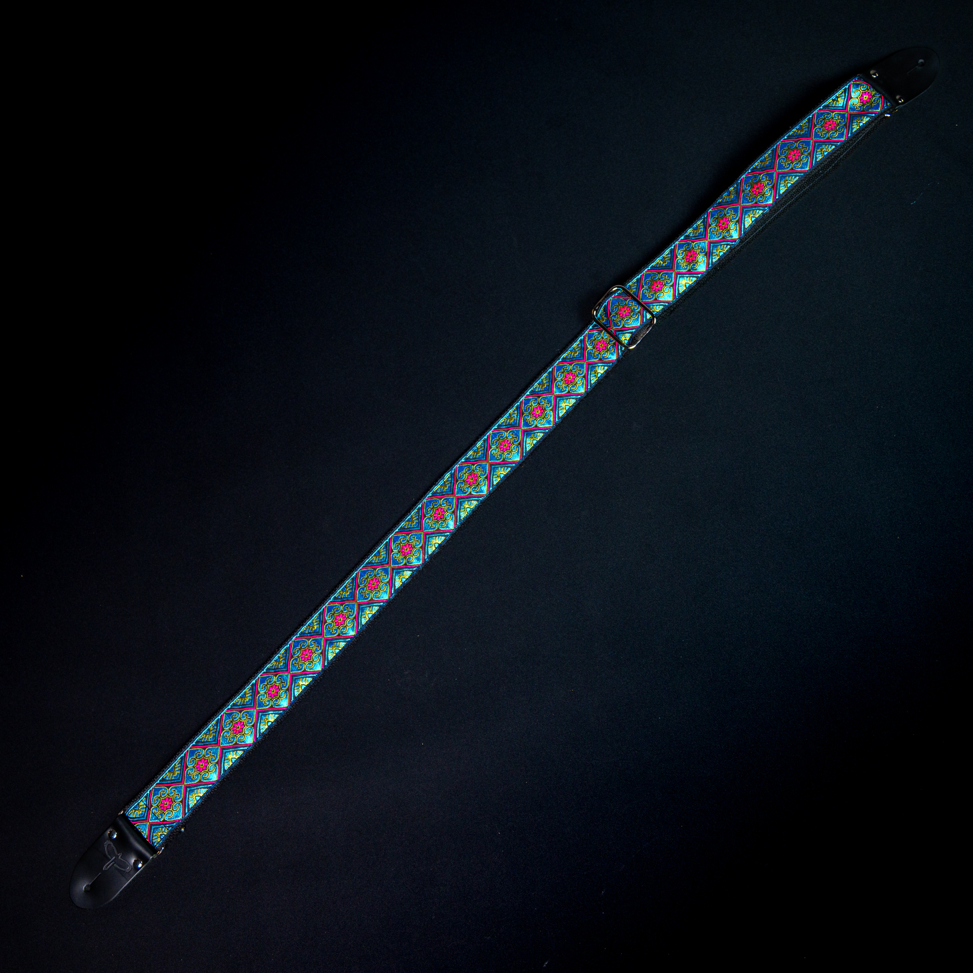 PRS Deluxe 2" Retro Jacquard Guitar Strap Teal/Gold