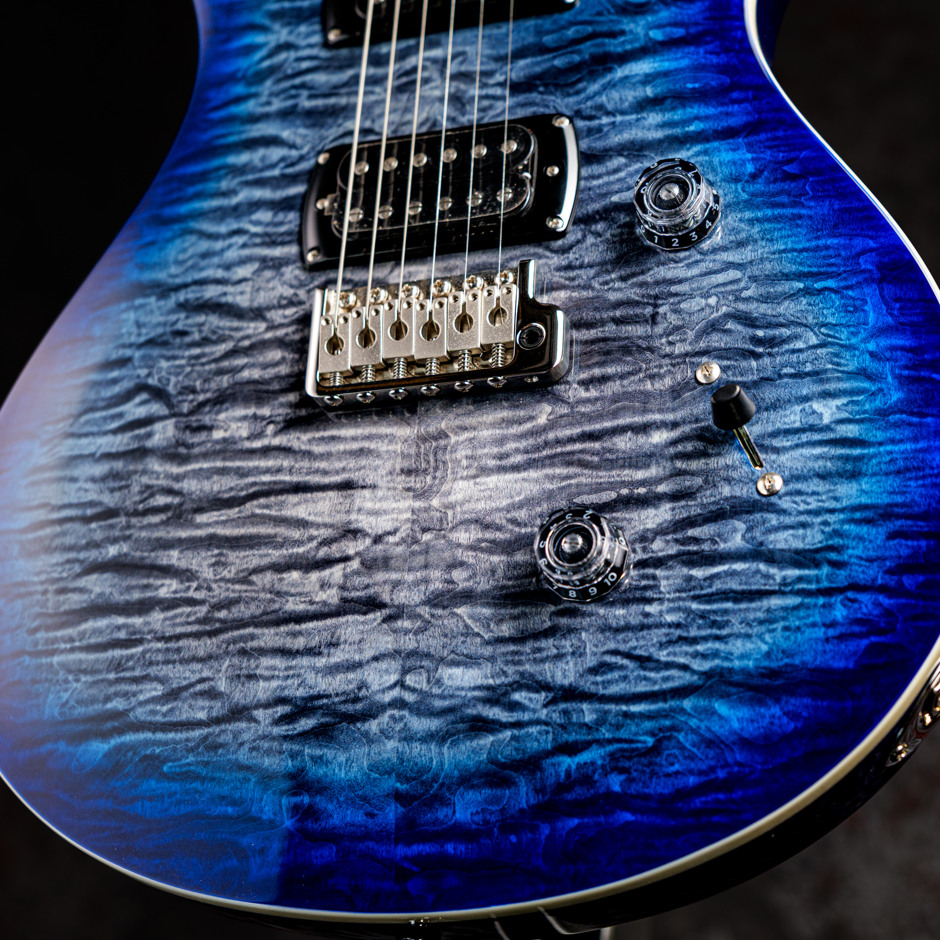PRS SE Custom 24 Quilt Package Charcoal Blue Burst