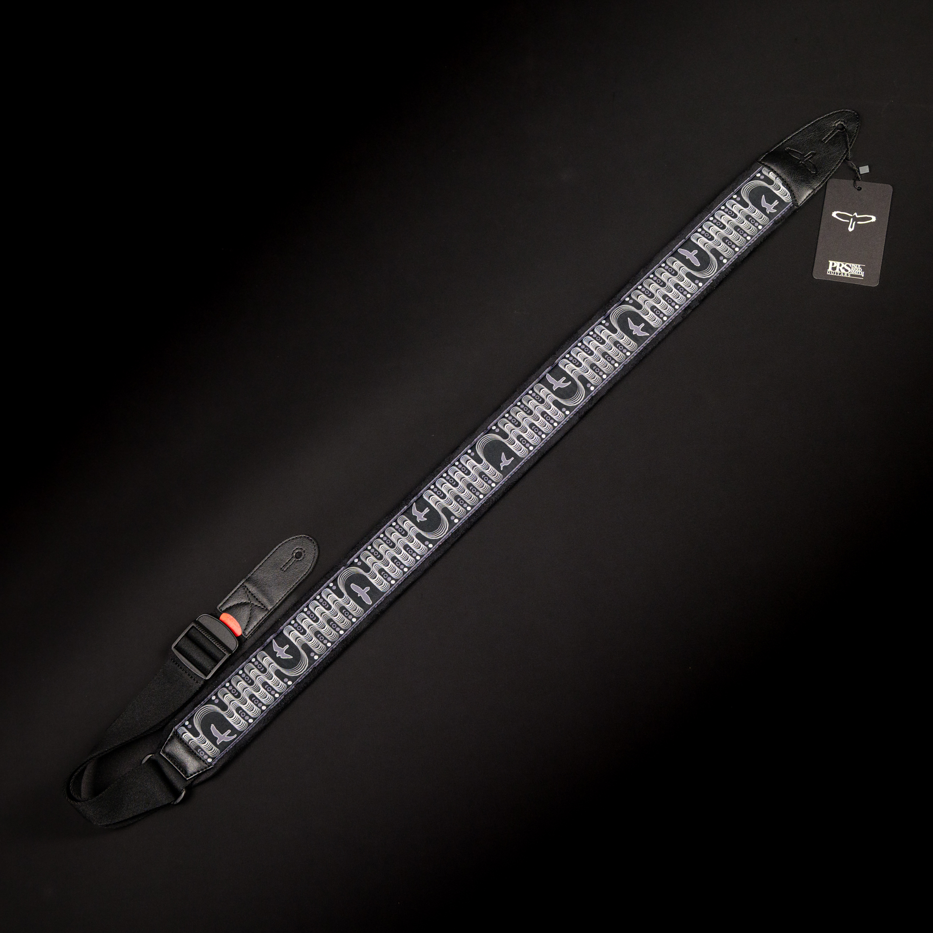 Paul Reed Smith(PRS) 2.4inch Padded Guitar Strap w/FLASH Custom Jacquard Birds Wavelength Charcoal