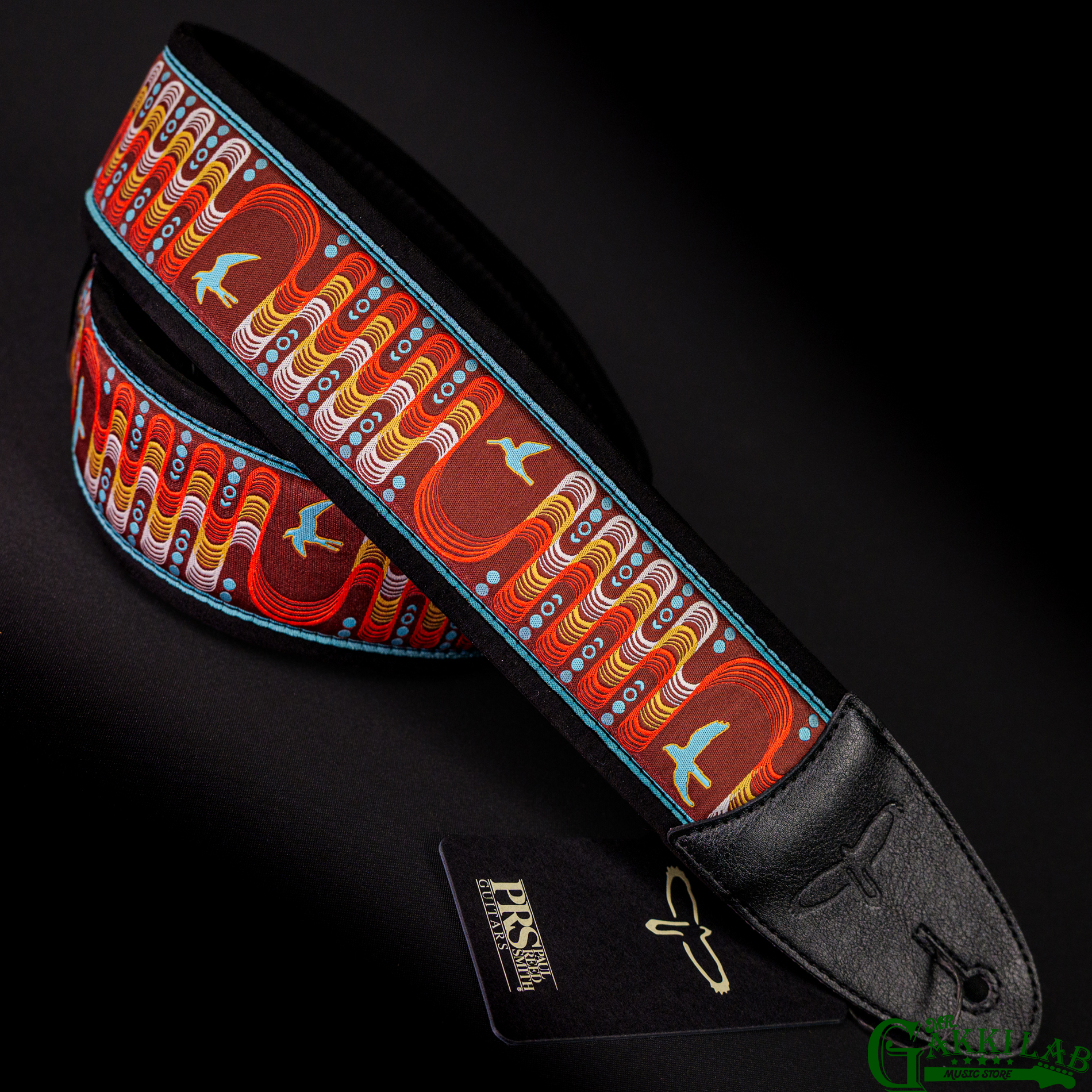 Paul Reed Smith(PRS) 2.4inch Padded Guitar Strap w/FLASH Custom Jacquard Birds Wavelength Orange