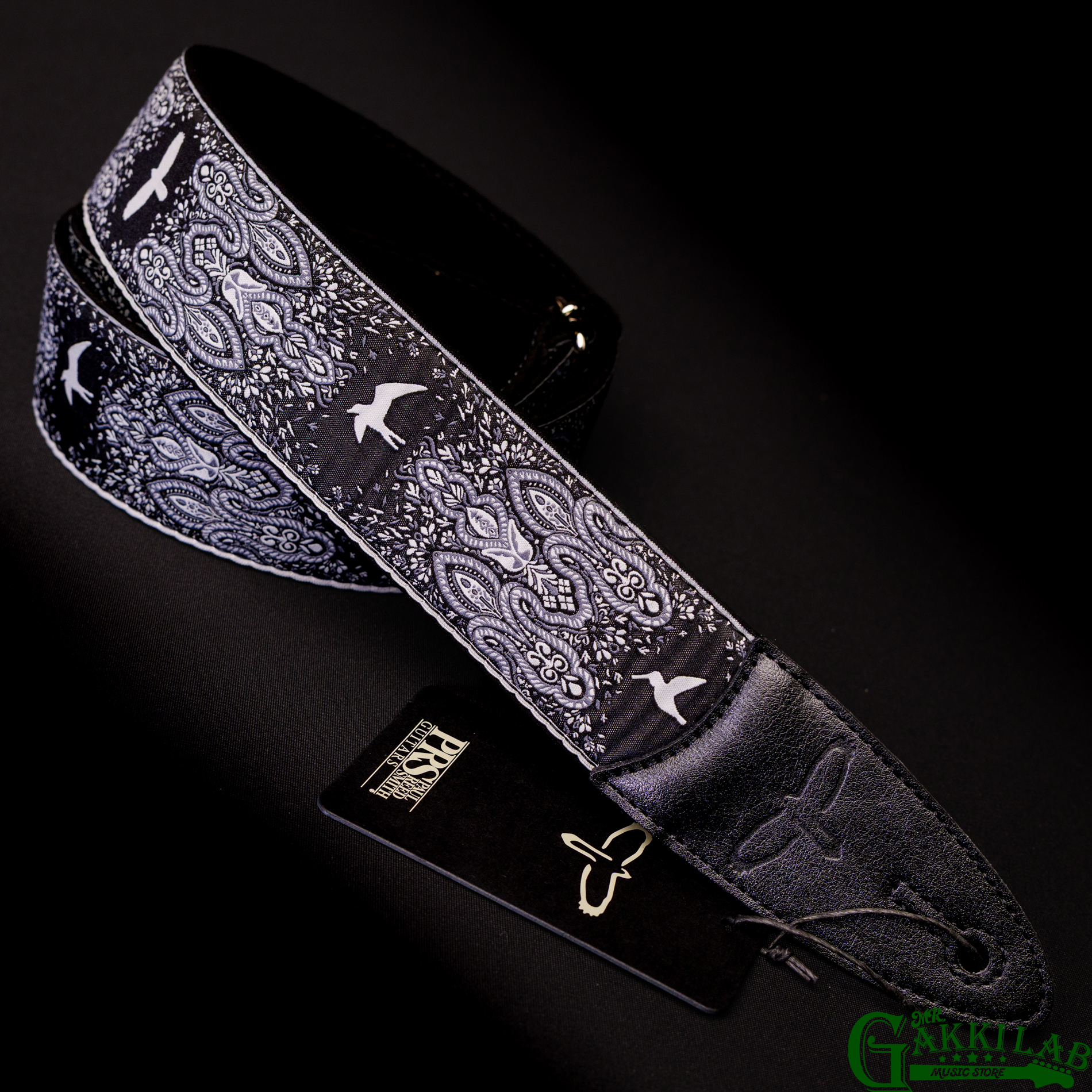 Paul Reed Smith(PRS) 2inch Guitar Strap Custom Jacquard Birds Fleur Charcoal