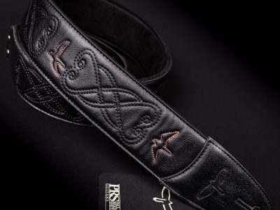 Paul Reed Smith(PRS) 2.4inch Padded Guitar Strap w/RAS Custom Leather (Faux) Birds Black