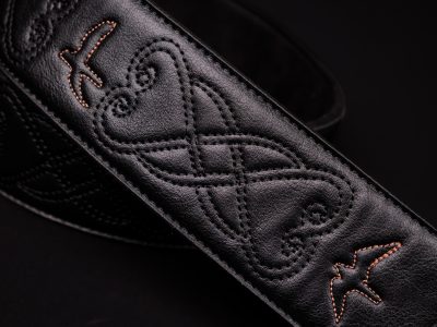 Paul Reed Smith(PRS) 2.4inch Padded Guitar Strap w/RAS Custom Leather (Faux) Birds Black