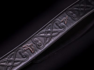 Paul Reed Smith(PRS) 2.4inch Padded Guitar Strap w/RAS Custom Leather (Faux) Birds Black