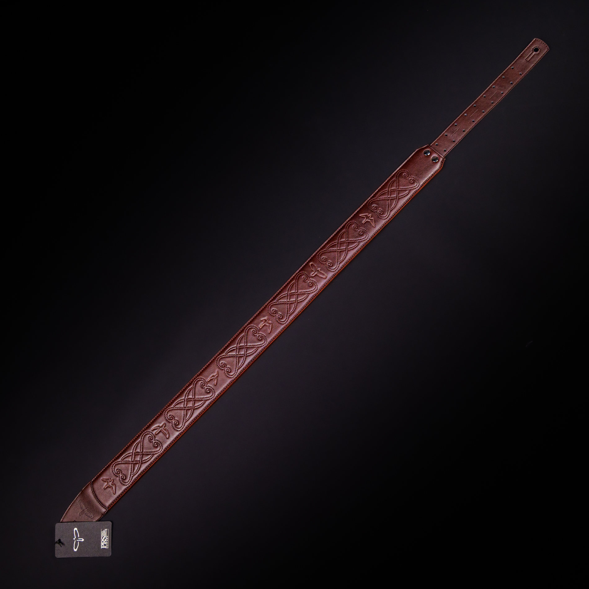 Paul Reed Smith(PRS) 2.4inch Padded Guitar Strap w/RAS Custom Leather (Faux) Birds Brown