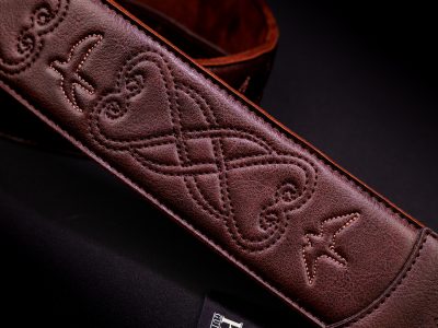 Paul Reed Smith(PRS) 2.4inch Padded Guitar Strap w/RAS Custom Leather (Faux) Birds Brown