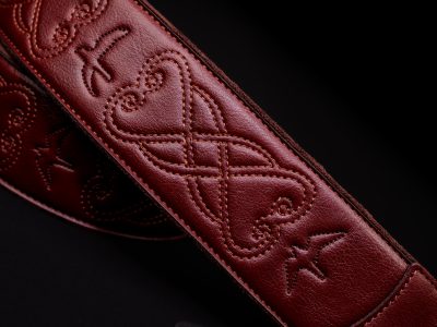 Paul Reed Smith(PRS) 2.4inch Padded Guitar Strap w/RAS Custom Leather (Faux) Birds Sanguine