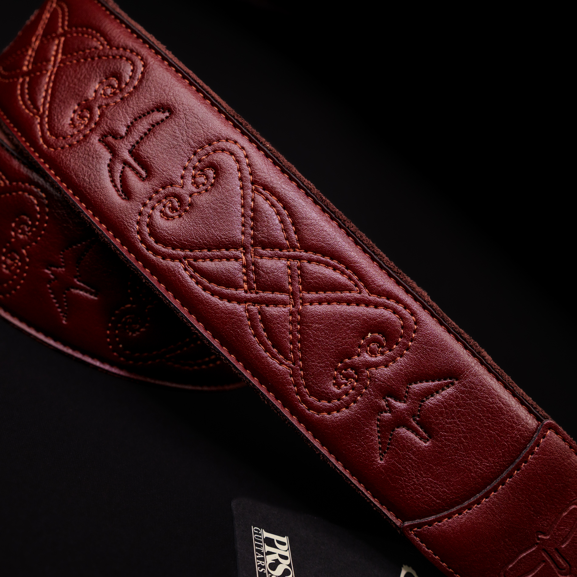Paul Reed Smith(PRS) 2.4inch Padded Guitar Strap w/RAS Custom Leather (Faux) Birds Sanguine
