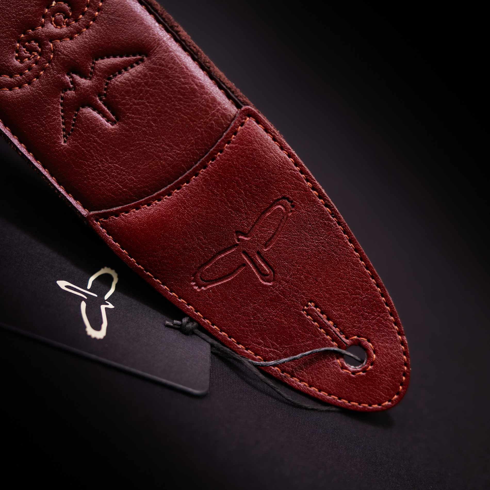 Paul Reed Smith(PRS) 2.4inch Padded Guitar Strap w/RAS Custom Leather (Faux) Birds Sanguine