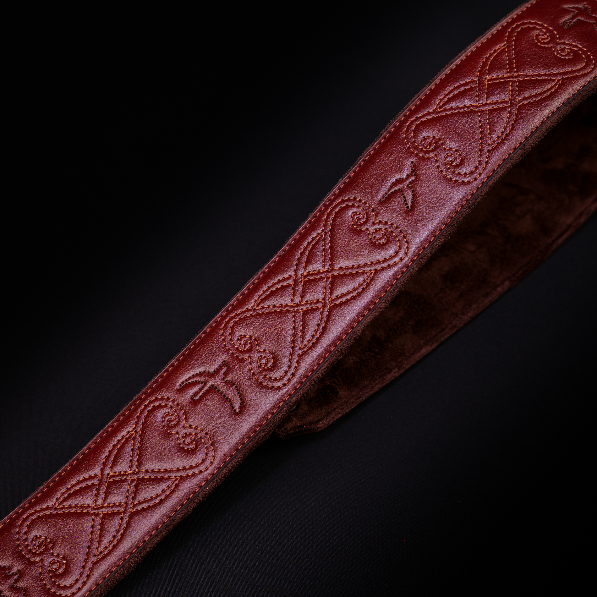 Paul Reed Smith(PRS) 2.4inch Padded Guitar Strap w/RAS Custom Leather (Faux) Birds Sanguine