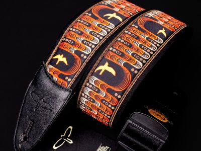 Paul Reed Smith(PRS) 2.4inch Padded Guitar Strap w/FLASH Custom Jacquard Birds Wavelength Red