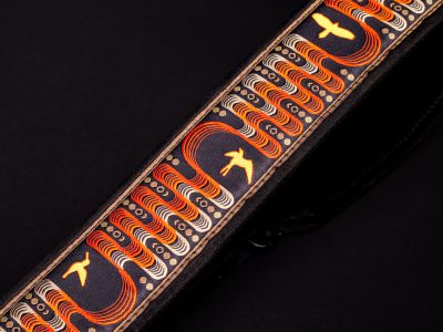 Paul Reed Smith(PRS) 2.4inch Padded Guitar Strap w/FLASH Custom Jacquard Birds Wavelength Red