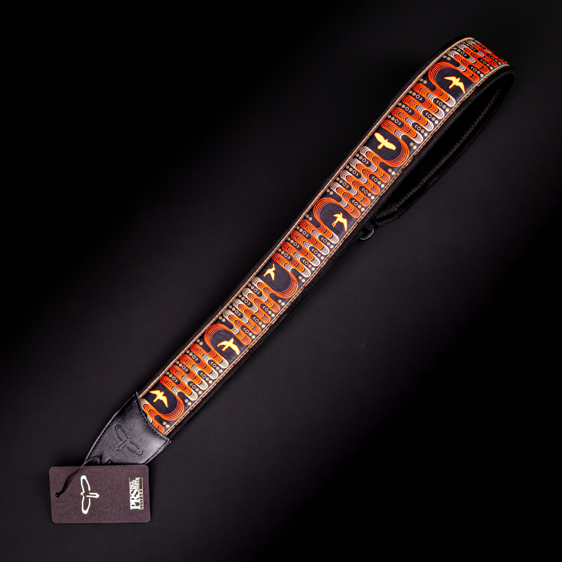 Paul Reed Smith(PRS) 2.4inch Padded Guitar Strap w/FLASH Custom Jacquard Birds Wavelength Red