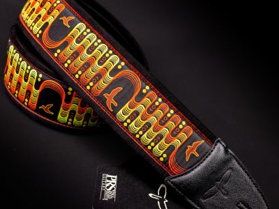 Paul Reed Smith(PRS) 2.4inch Padded Guitar Strap w/FLASH Custom Jacquard Birds Wavelength Yellow