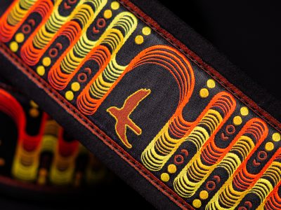 Paul Reed Smith(PRS) 2.4inch Padded Guitar Strap w/FLASH Custom Jacquard Birds Wavelength Yellow