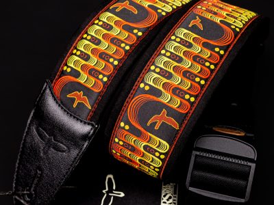 Paul Reed Smith(PRS) 2.4inch Padded Guitar Strap w/FLASH Custom Jacquard Birds Wavelength Yellow