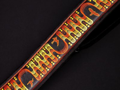 Paul Reed Smith(PRS) 2.4inch Padded Guitar Strap w/FLASH Custom Jacquard Birds Wavelength Yellow