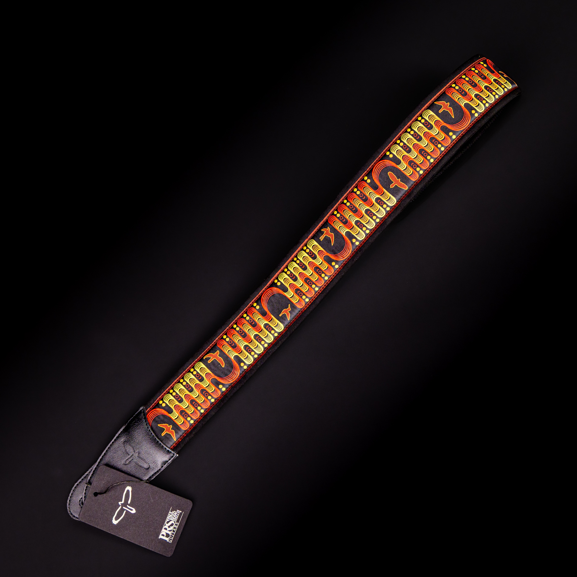 Paul Reed Smith(PRS) 2.4inch Padded Guitar Strap w/FLASH Custom Jacquard Birds Wavelength Yellow